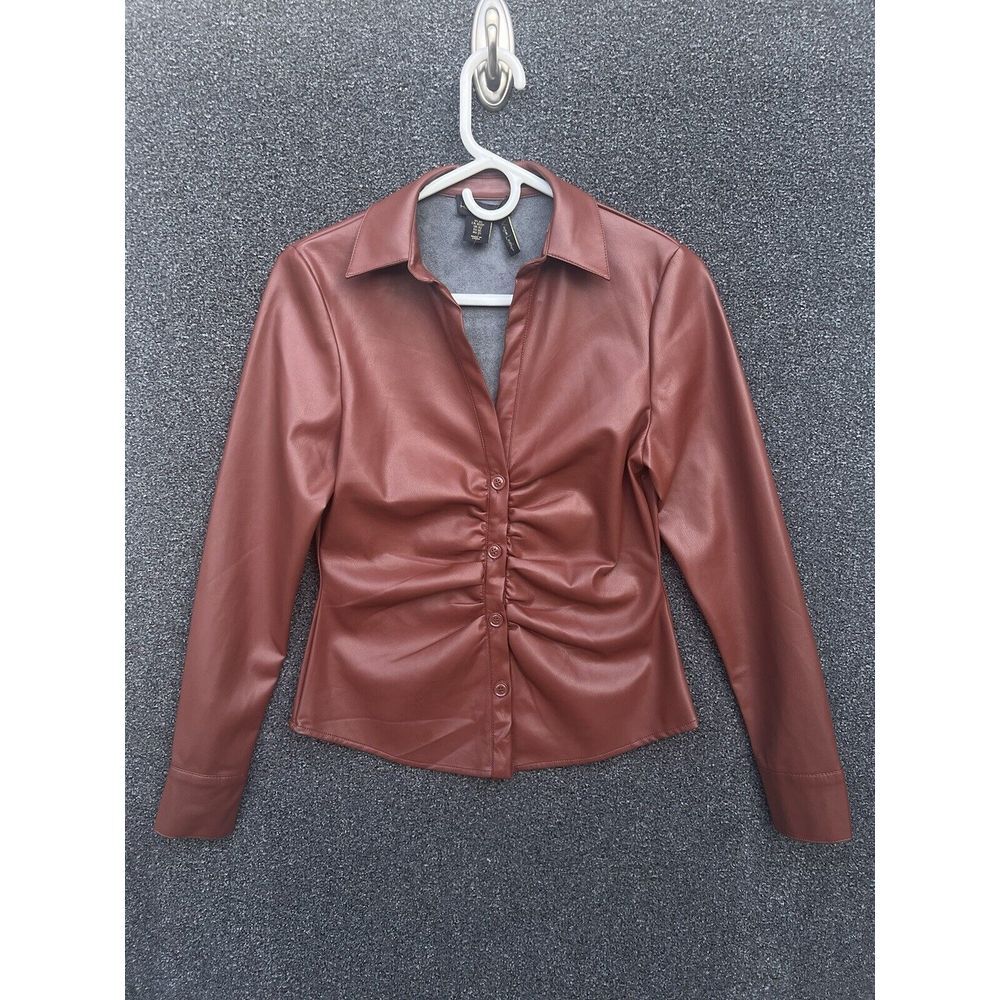 House Of Harlow 1960‎ Vegan Leather Jacket Size XS Cinnamon